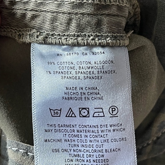 Chino by Anthropologie Women's Pants Ribbon Side Stripe Size 27 Relaxed Green - Picture 8 of 10